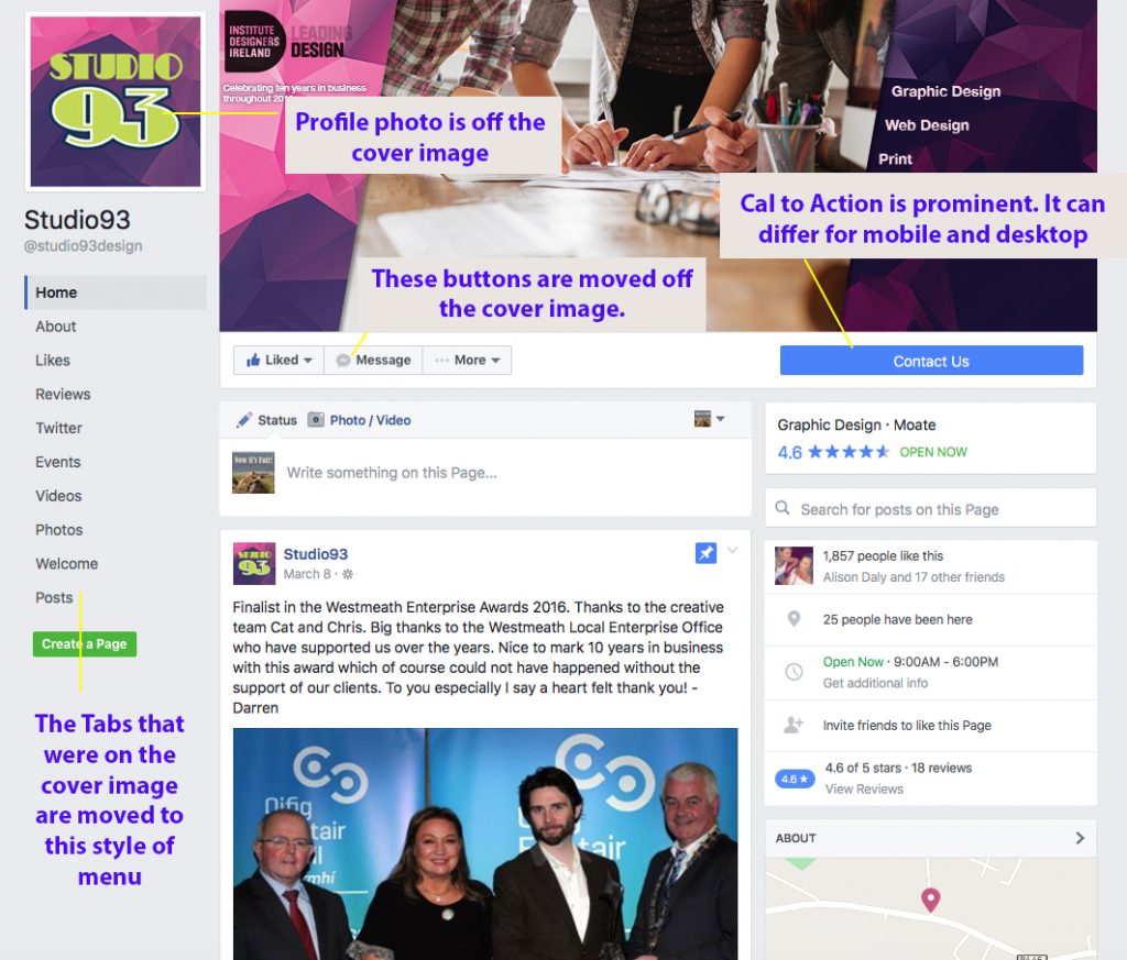 Facebook’s New Layout for Business Pages