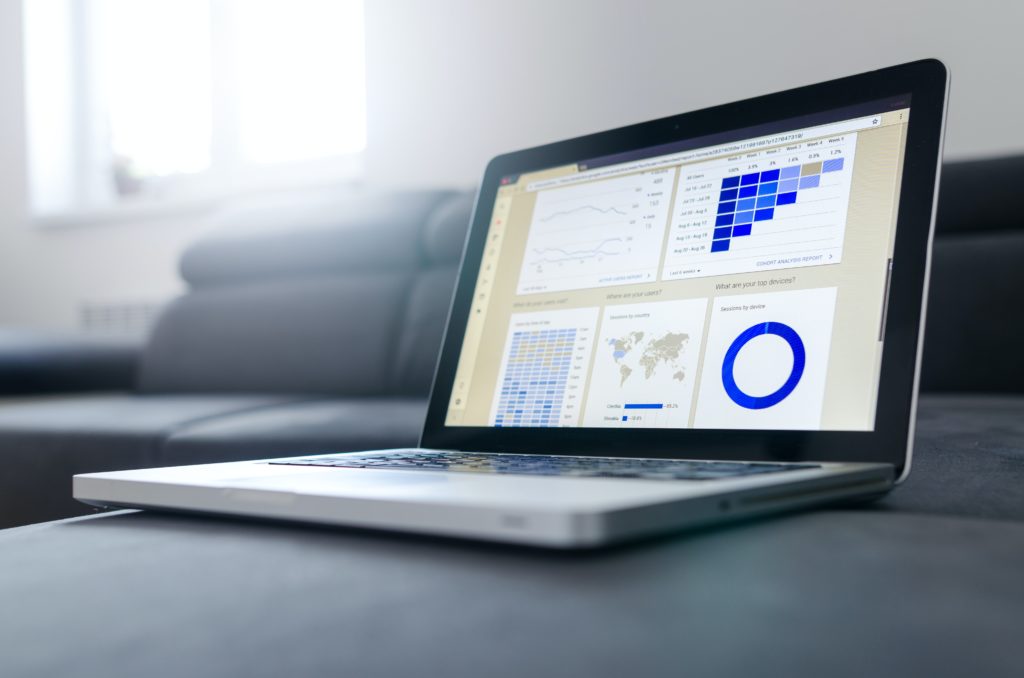 website traffic statistics on laptop